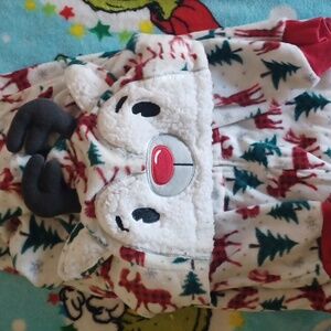 Sleep On It Red and White Reindeer Bodysuit